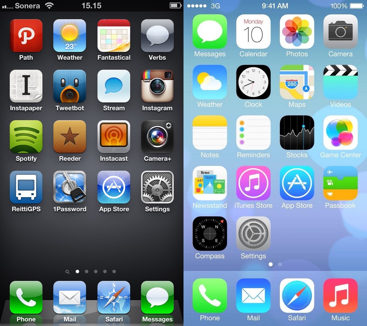 iOS 6 vs iOS 7